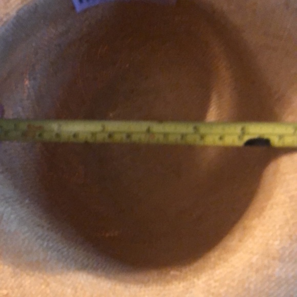 Vintage straw hat with burlap rimmed embellishment - Picture 5 of 6